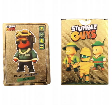 Figurine si personaje din desene animate - Set 55 cartonase aurii Stumble Guys