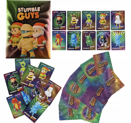 Figurine si personaje din desene animate - Set 55 cartonase multicolor golden Stumble Guys