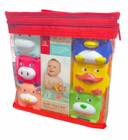 Set 6 cuburi silicon pentru bebelusi, animalele texturate [7]