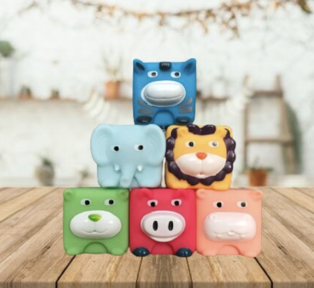 Set 6 cuburi silicon pentru bebelusi, animalele texturate [2]