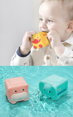 Set 6 cuburi silicon pentru bebelusi, animalele texturate [14]