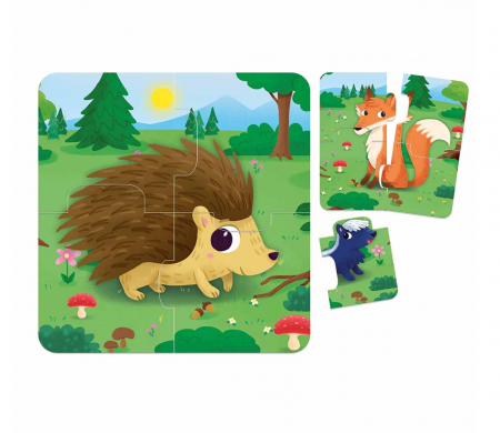 Set 6 puzzle cu animale, 24 piese mari, Baby Puzzle, 1-4 ani [4]