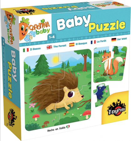 Jocuri si Jucarii - Set 6 puzzle cu animale, 24 piese mari, Baby Puzzle, 1-4 ani