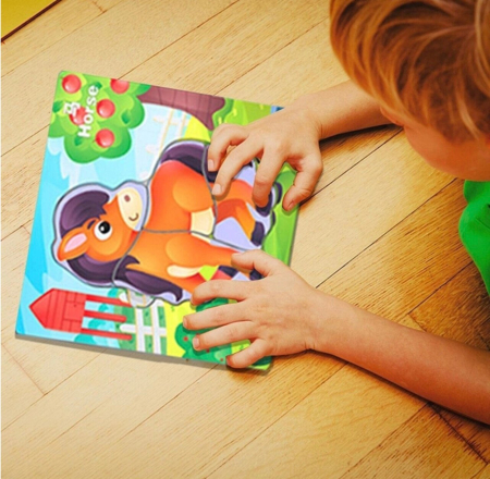 Set 6 Puzzle incastru cu cate 4 piese, Animale [3]