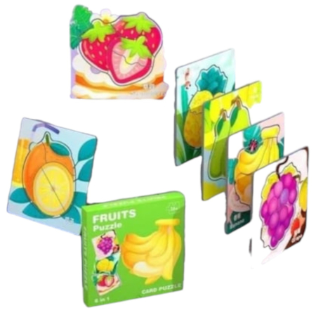 Jocuri si Jucarii - Set 6 Puzzle incastru cu cate 4 piese, Fructe
