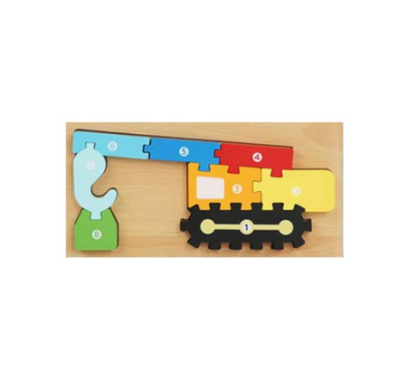 Puzzle Incastu cu animale, din lemn masiv – Piese Mari numerotate, Excavator [2]