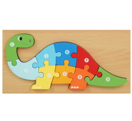 Set 6 Puzzle Incastu cu animale, din lemn masiv – Piese Mari numerotate [6]
