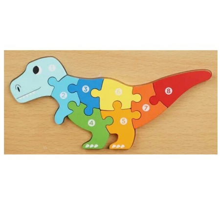 Set 6 Puzzle Incastu cu animale, din lemn masiv – Piese Mari numerotate [5]