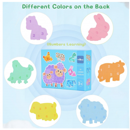 Set 6 Puzzle Animale domestice cu 33 piese mari din carton [5]