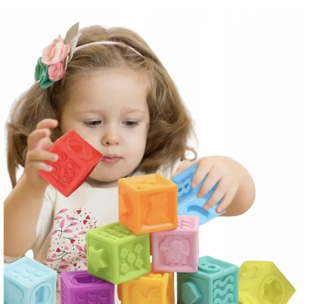 Set 9 cuburi senzoriale pentru bebelusi, moi si educative, cifrele, 6 luni+ [3]