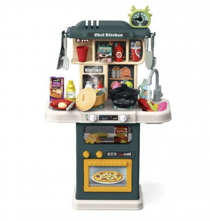 Bucatarii si seturi de gospodina - Set Bucatarie copii cu 64 piese Chef Kitchen verde 922-123