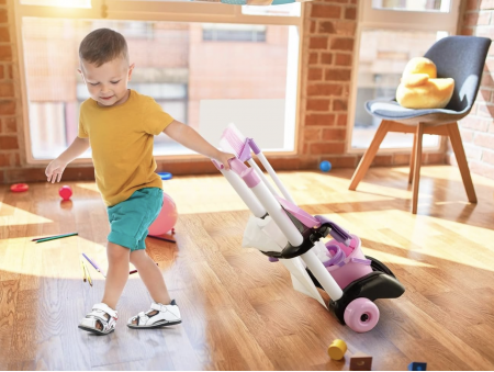 Set carucior de curatenie cu matura, galeata si mop, roz [5]
