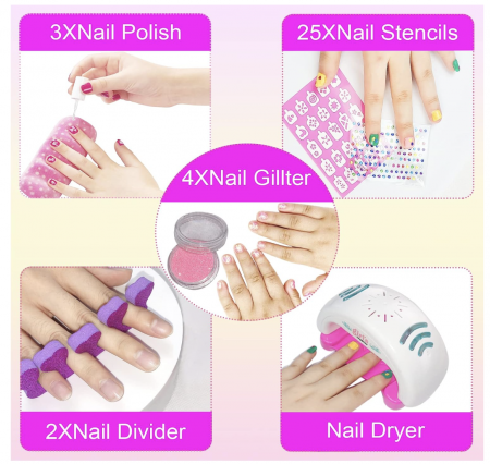 Set complet pentru unghii MBK-369Y, salon de manichiura, cu lampa pentru uscare [5]