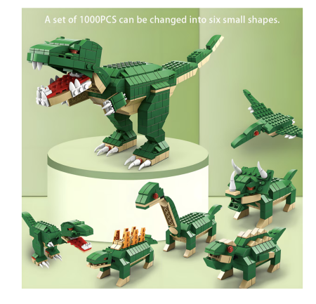 Set constructie 6 in 1 Dinozari 1000 piese, pentru copii 6+ ani [6]