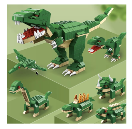 Set constructie 6 in 1 Dinozari 1000 piese, pentru copii 6+ ani [8]
