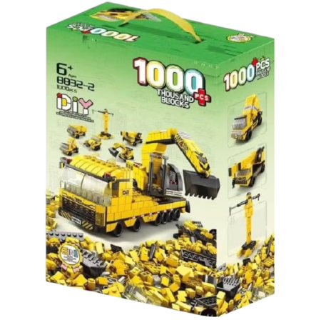 Jocuri si Jucarii - Set constructie 6 in 1 Utilaje de Constructie 1000 piese, pentru copii 6+ ani