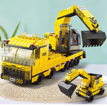 Set constructie 6 in 1 Utilaje de Constructie 1000 piese, pentru copii 6+ ani [2]