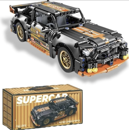 Jocuri si Jucarii - Set constructie masina de curse Supercar, scara 1:18 pull-back, 520 piese, 6 ani+