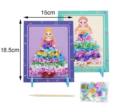 Set creativ si educativ Broderie pe rochia printesei blonde [9]