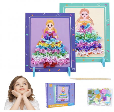 Set creativ si educativ Broderie pe rochia printesei blonde [7]