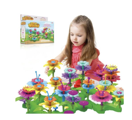 Jocuri si Jucarii - Set creativ de constructie DIY Gradina cu flori, 72 piese