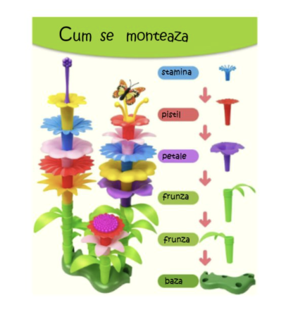 Set creativ de constructie DIY Gradina cu flori, 72 piese [3]