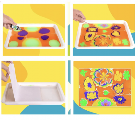 Set Creativ Pictură cu Efect de Marmura, 12 Culori [2]