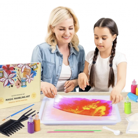 Set Creativ Pictură cu Efect de Marmura, 12 Culori [3]