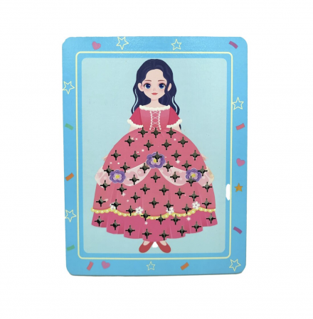 Set creativ si educativ Broderie pe rochia printesei brunete [3]
