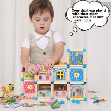 Set de constructie 128 piese din lemn - Micul Arhitect [6]