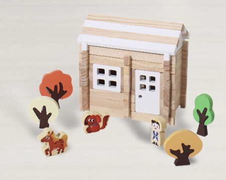 Set de constructie Casuta din padure, 75 piese, din lemn [3]