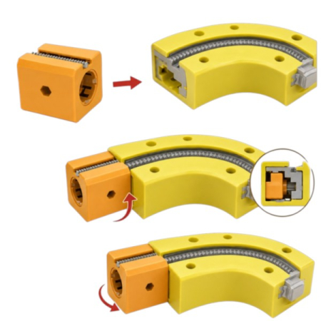 Set de constructie Cube Track cu tren electric USB si pista 3D modulara, 123 piese, 3 ani+ [4]
