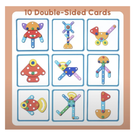 Set de Constructie si Sortare Forme, Variety Nut Combination, din Lemn [2]