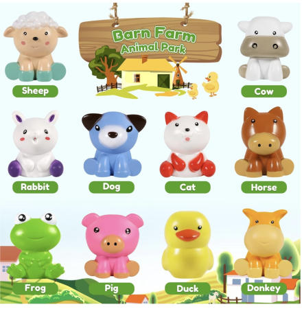 Set marionete de sortat si asociat cu animalute de la ferma, 20 piese, 3 ani+ [2]