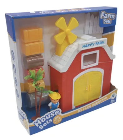 Set De Joaca Ferma Copii Happy Farm Cu Grajd Figurina Fermier Si Accesorii 3 Ani [3]