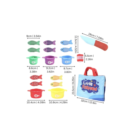 Set de pescuit si sortare culori textil, 22 piese, pentru copii 6 luni+ [10]