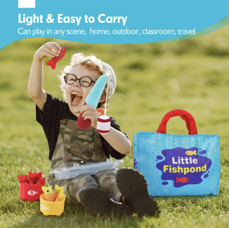 Set de pescuit si sortare culori textil, 22 piese, pentru copii 6 luni+ [9]