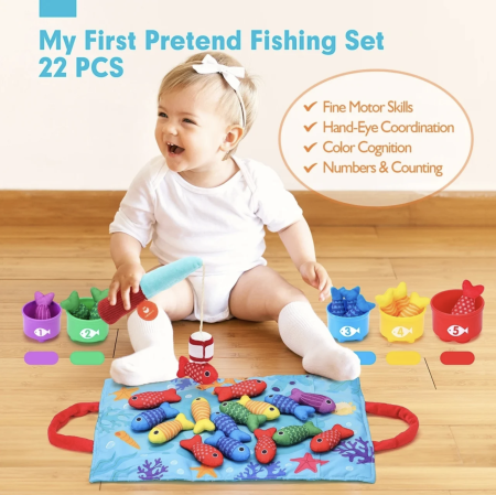 Set de pescuit si sortare culori textil, 22 piese, pentru copii 6 luni+ [3]