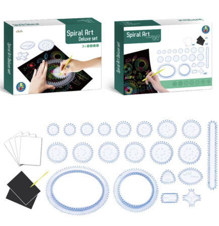 Jocuri si Jucarii - Set Creativ Deluxe Spirograph cu 21 Sabloane si Arte Rzuite
