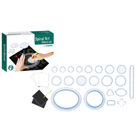 Jocuri si Jucarii - Set Creativ Deluxe Spirograph cu 21 Sabloane si Arte Rzuite