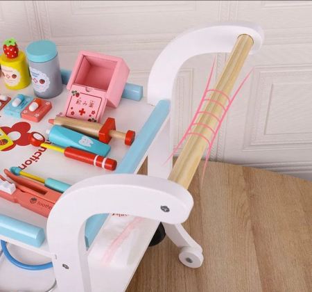 Set Doctor Carucior Spitalul Mobil – Strawberry Clinic, din lemn [3]