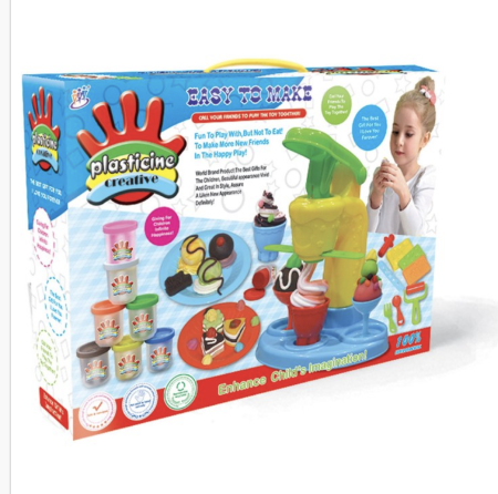 Jocuri si Jucarii - Set Plastilina cu Aparat, 6 borcanele Junior Icecream cu Accesorii