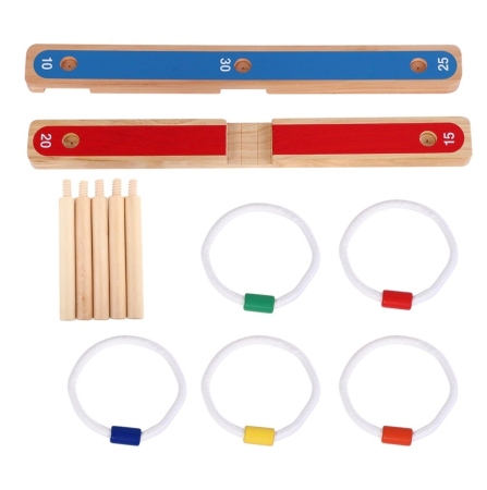 Set jocuri de societate Rings, pentru interior si exterior, din lemn [8]