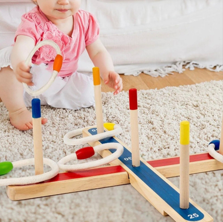 Set jocuri de societate Rings, pentru interior si exterior, din lemn [3]