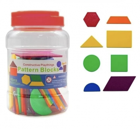 Set la Borcan cu 48 Forme Geometrice din Plastic – Activități Educative [3]