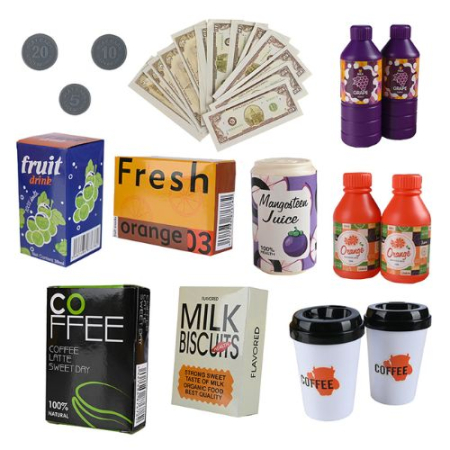 Set magazin de jucarie copii cu lada pe roti, scaner cu sunet si accesorii, vernil [4]