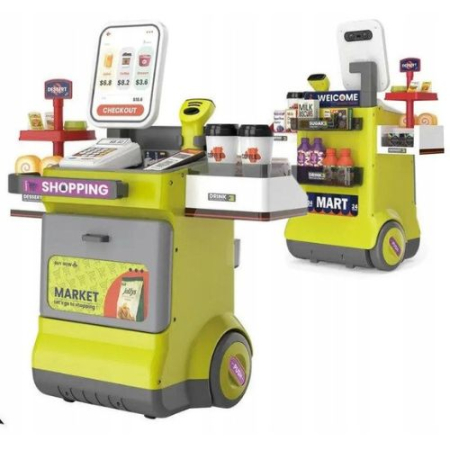 Set magazin de jucarie copii cu lada pe roti, scaner cu sunet si accesorii, vernil [3]