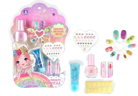 Moda - Mese de frumusete si accesorii - Set Manichiura Little Princess cu Lipgloss, Oje, Abtibilduri si Unghii false