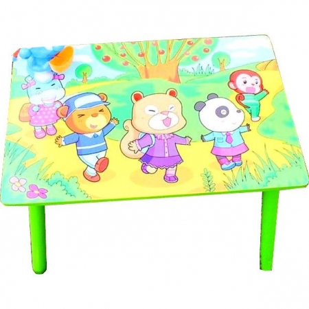 Set masuta cu doua scaune pentru copii, din MDF, verde, 59x39x40 cm [2]