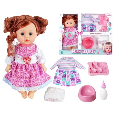 Jocuri si Jucarii - Set Papusa cu olita, haine de schimb si sunete in limba romana, 33 cm, +3 ani